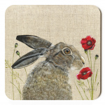Melamine Coaster - Hare " Poppy " Design poppy_hare_-_canvas_-_coaster_-_spart_314_copy